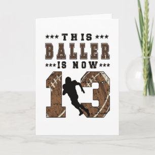13e Birthday Gift Football Player 13-jarige jongen Kaart