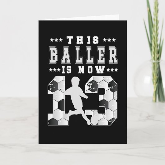 13e Birthday Gift Soccer Player 13-jarige jongen Kaart (Voorkant)