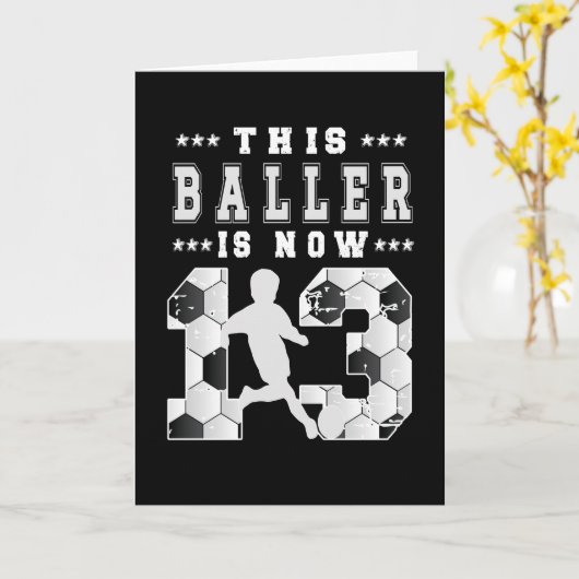 13e Birthday Gift Soccer Player 13-jarige jongen Kaart (Gele Bloem)