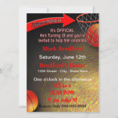 13e Birthday INVITATION- Boy - SLAM DUNK Kaart (Achterkant)