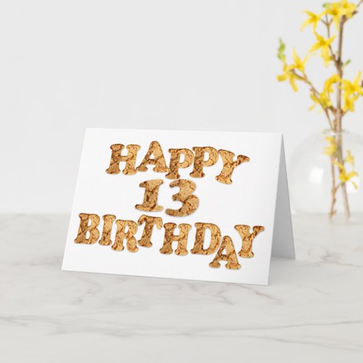 13e Birthday-kaart voor een koekjesliefhebber Kaart (Gele Bloem)