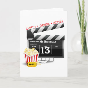 13e Birthday Movie Party Kaart