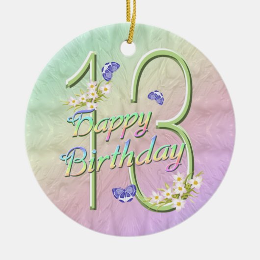 13e Birthday Rainbow Keepomwille Ornament (Voorkant)