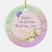 13e Birthday Rainbow Keepomwille Ornament (Achterkant)