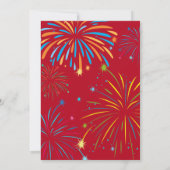 13e Birthday Red en Gold Rainbow Fireworks Kaart (Achterkant)