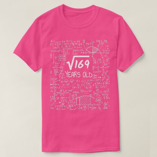 13e Birthday Square Root van 169 13 jaar oud T-shirt (Design voorkant)