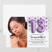 13e Birthday Star Glitter-portret Kaart (Voorkant / Achterkant)