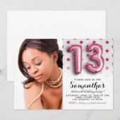 13e Birthday Star Glitter-portret Kaart (Voorkant / Achterkant)