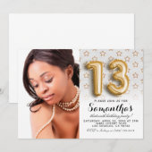 13e Birthday Star Glitter-portret Kaart (Voorkant / Achterkant)