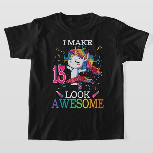13e Birthday Unicorn Gift Shirt Ik maak 13 blikjes (Laagn)