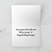 "13e BIRTHDAY" ZOU JE EEN TEENAGER ZIJN Kaart (Binnen)