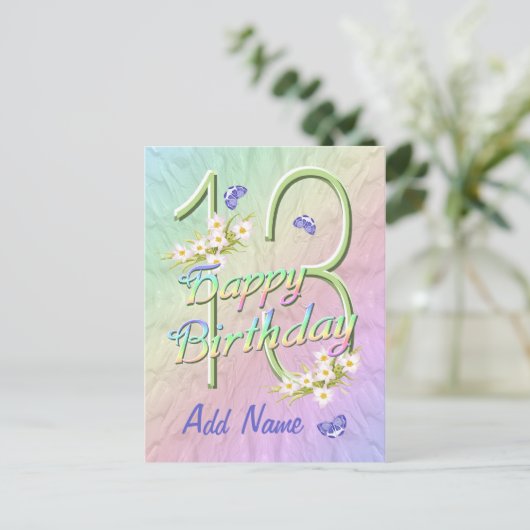 13e Briefkaart ter gelegenheid van de geboorte van (Staand voorkant)