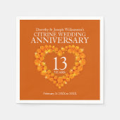 13e bruiloft feest citrine sinaasappel servet (Voorkant)