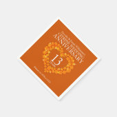 13e bruiloft feest citrine sinaasappel servet (Hoek)