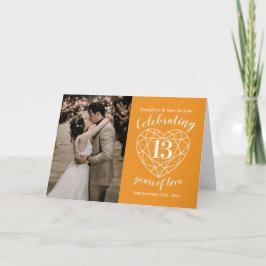 13e bruiloft Jubileum citrien hart Kaart