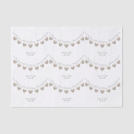 13e bruiloft Jubileum kant hartweefsel papier