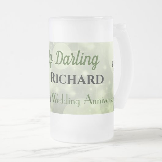 13e bruiloft Jubileum man Matglas Bierpul (Voorkant rechts)