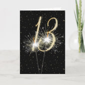 13e bruiloft-sparklers kaart (Voorkant)