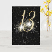 13e bruiloft-sparklers kaart (Gele Bloem)
