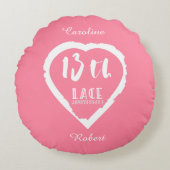 13e bruiloft traditionele kant rond kussen (Voorkant)