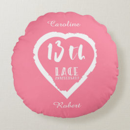 13e bruiloft traditionele kant rond kussen