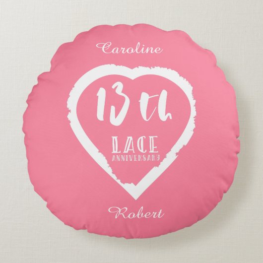 13e bruiloft traditionele kant rond kussen (Voorkant)