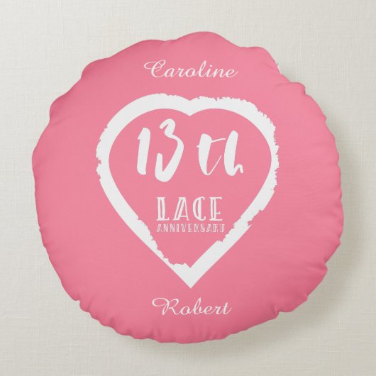 13e bruiloft traditionele kant rond kussen (Achterkant)