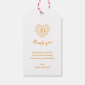 13e Citrien trouwdag Hart Gem sinaasappel Cadeaulabel (Achterkant)