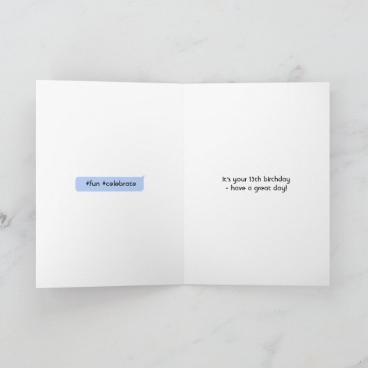 13e computerverjaardag voeg een op maat gemaakte n kaart (Binnen)