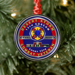 13e Corps Support Command Desert Storm Veteran Metalen Ornament