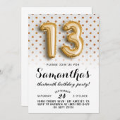 13e dag van de dag Polkadot Glitter uitnodiging (Voorkant / Achterkant)