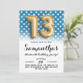 13e dag van de dag Polkadot Glitter uitnodiging (Staand voorkant)