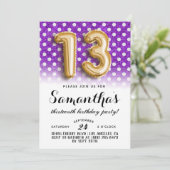 13e dag van de dag Polkadot Glitter uitnodiging (Staand voorkant)