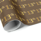 13e (dertiende) gebeurtenis bruin, Faux Gold Cadeaupapier (Rol Hoek)