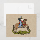 13e eeuw Saint George en de Draak Briefkaart (Voorkant / Achterkant)