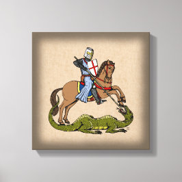 13e eeuw Saint George en de Draak Canvas Afdruk