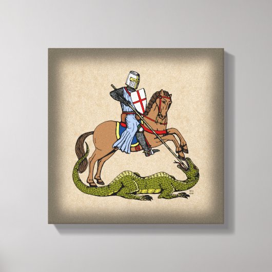 13e eeuw Saint George en de Draak Canvas Afdruk (Voorkant)