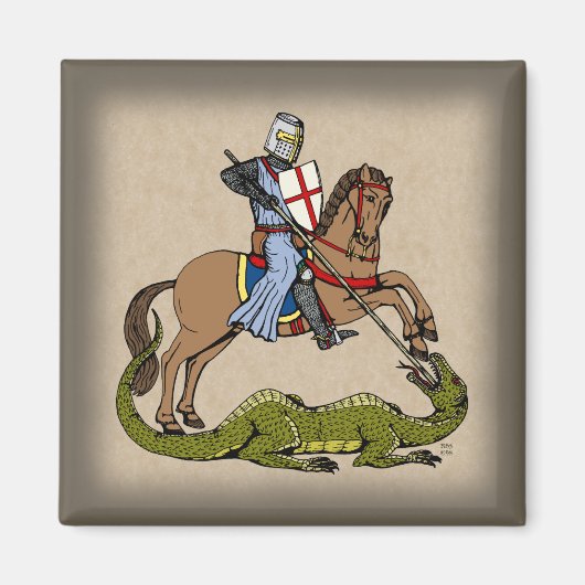 13e eeuw Saint George en de Draak Magneet (Voorkant)