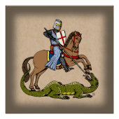 13e eeuw Saint George en de Draak Perfect Poster (Voorkant)