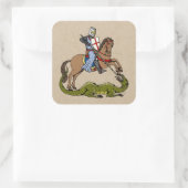 13e eeuw Saint George en de Draak Vierkante Sticker (Tas)