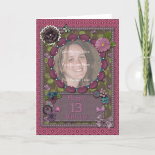 13e fotokaart voor een verjaardag kaart