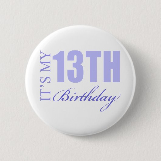 13e geboorte-cadeauidee ronde button 5,7 cm (Voorkant)