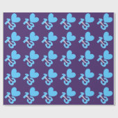13e geboortedag: Blauwe harten V03 Cadeaupapier (Vlak)