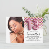 13e geboortedag Chevron Portrait Kaart (Staand voorkant)