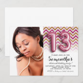 13e geboortedag Chevron Portrait Kaart (Voorkant / Achterkant)