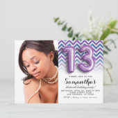 13e geboortedag Chevron Portrait Kaart (Staand voorkant)
