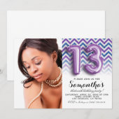 13e geboortedag Chevron Portrait Kaart (Voorkant / Achterkant)