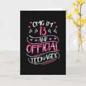 13e geboortedag meisjestiener kaart (Gele Bloem)