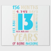 13e geboortedag Shirt voor kinderen 13 jaar oud Cadeaupapier (Vlak)