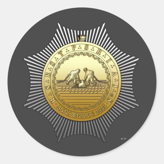 13e graad: Meester van de Negende Boog Ronde Sticker (Voorkant)